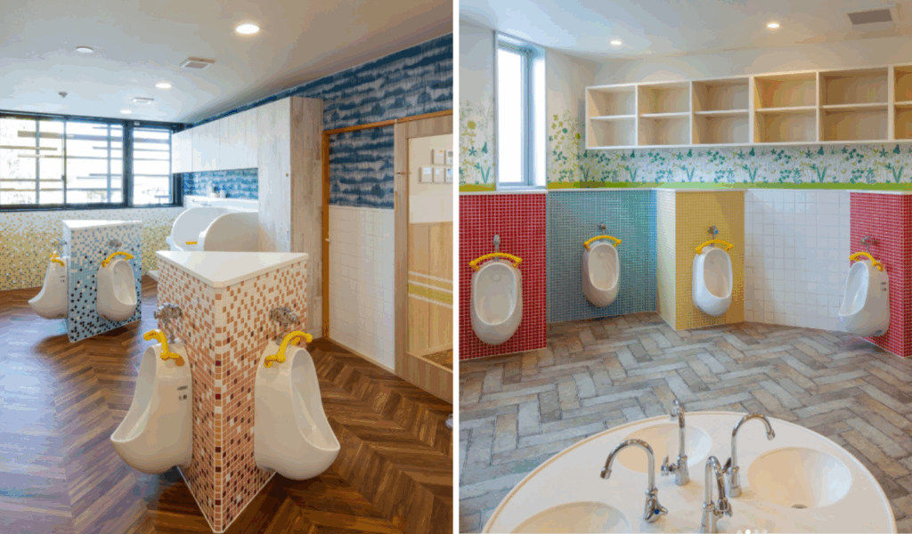 自主性を育み成長を促す「楽しい」トイレ【魔法の園舎アイディア集】